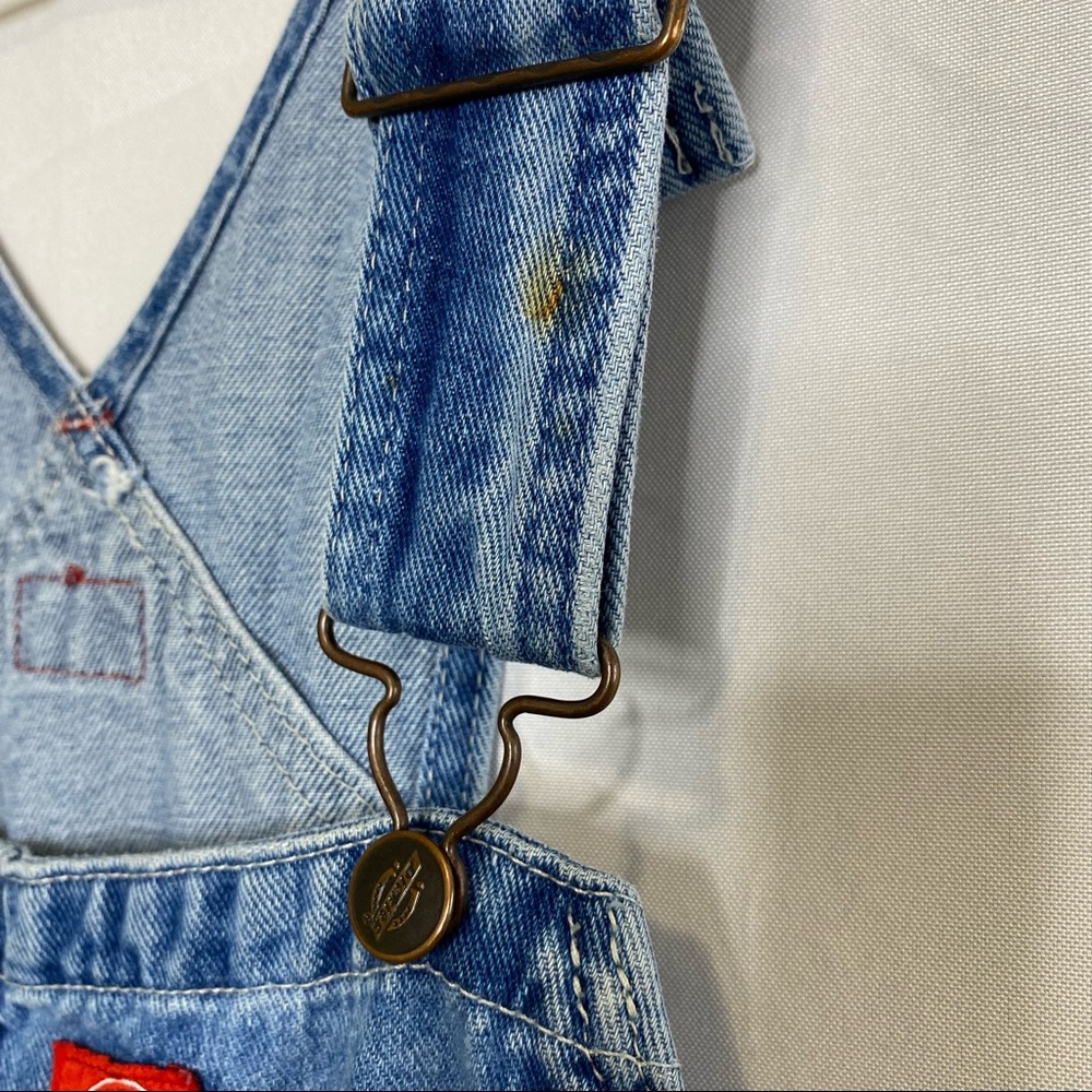 Dickies Men's Vintage Stone Washed Indigo Denim Blue Overall 34 x 34 - Picture 6 of 13